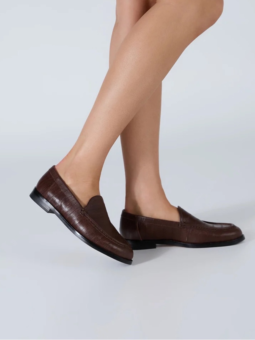 Tony Bianco Brown Leather Loafers ZOE BROWN ANGUILLE